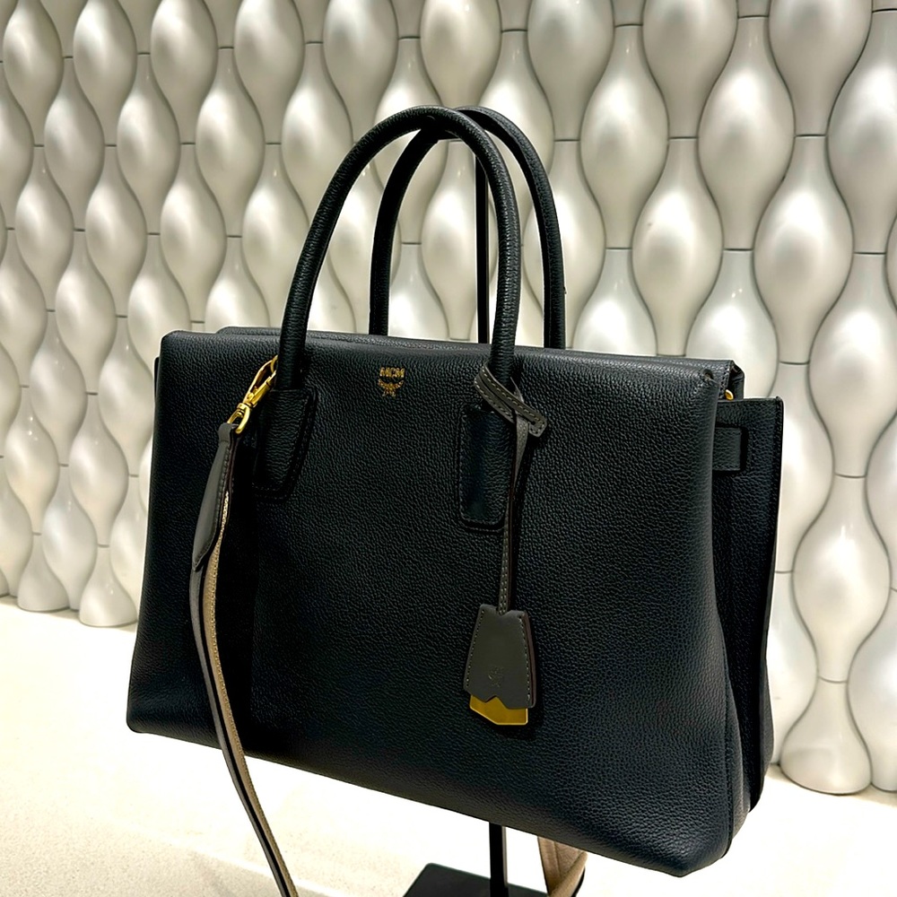 Authentic MCM Large Mila Tote in Gray Free Shipping